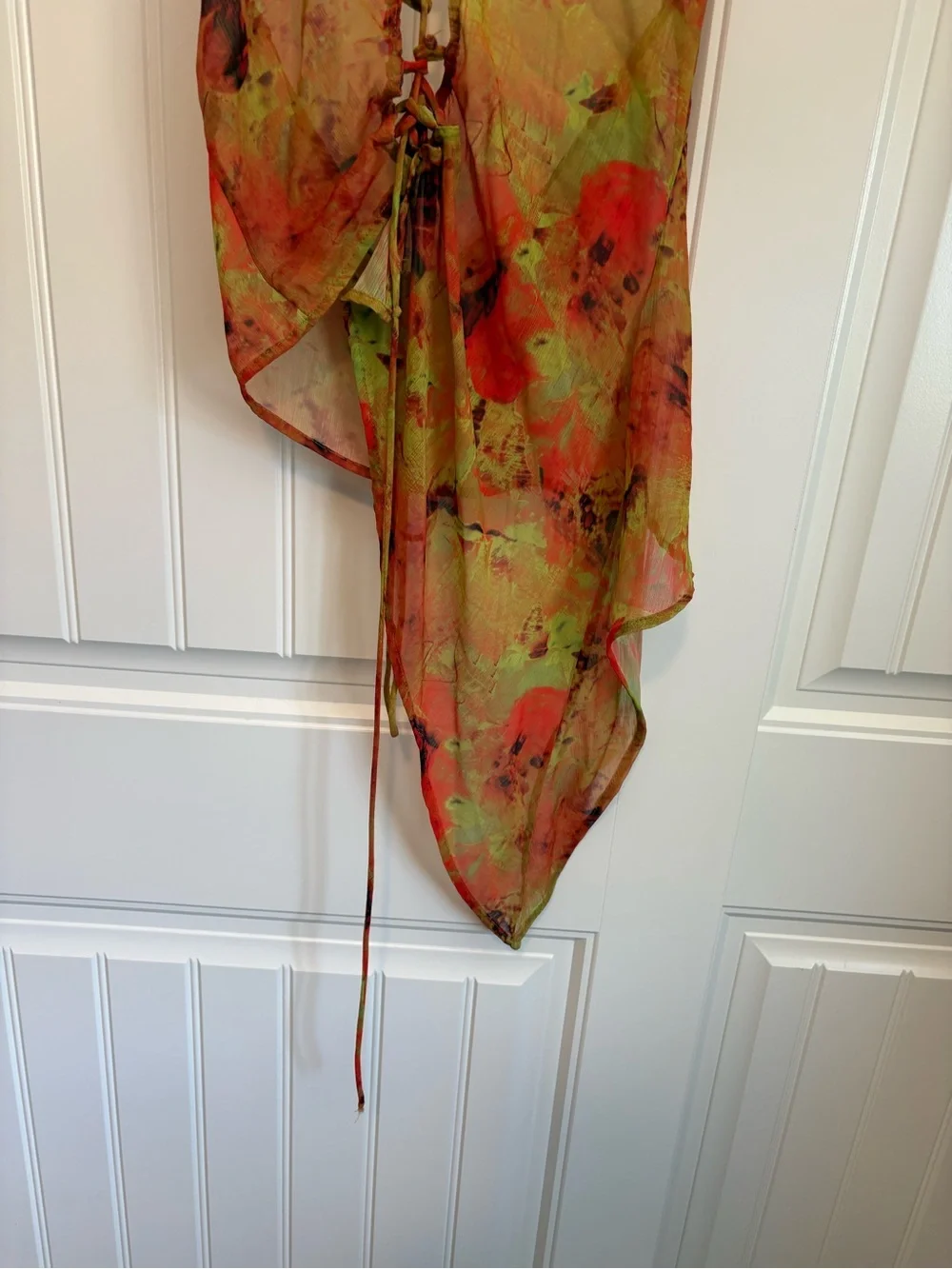 Jaded London LOCO PRINT HALTER LACE UP TOP asymmetrical size 10 - Picture 4 of 7